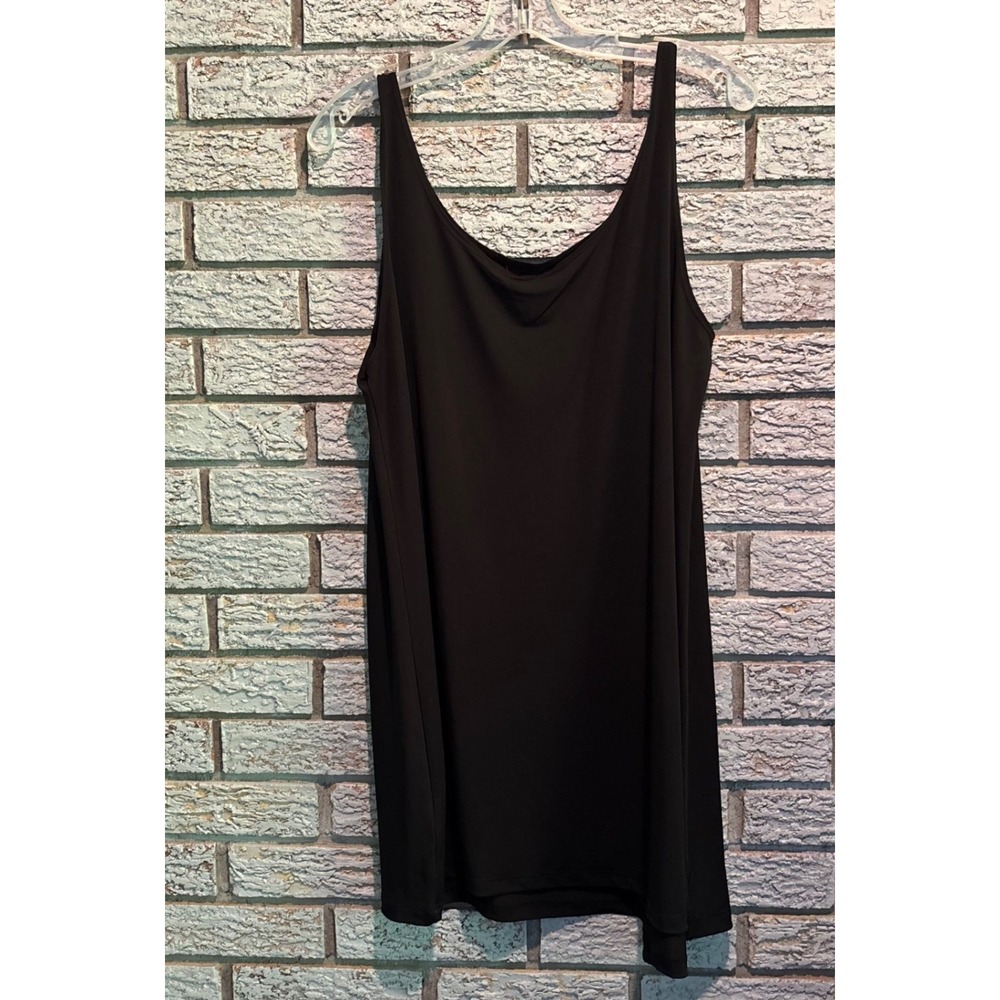 Lisa Bayne Womens Black Scoop Neck Sleeveless Tank Dress Flowy Minimalist Size L - Picture 2 of 5